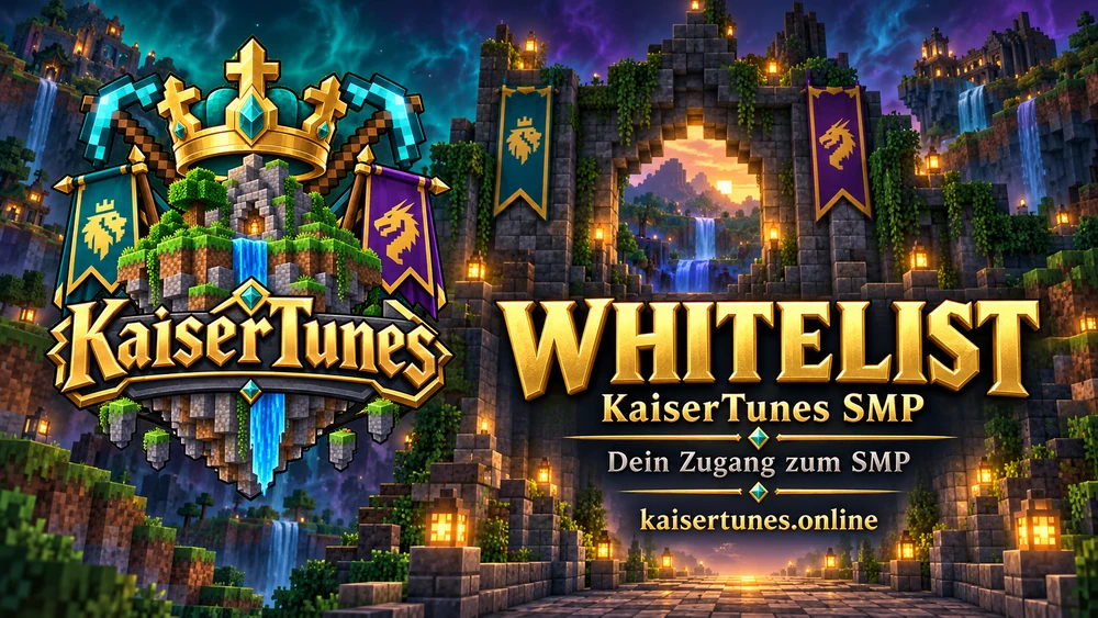 KaiserTunes Whitelist-Markenillustration mit einem beleuchteten Burgtor.
